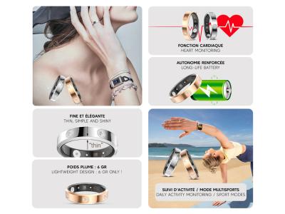 Bague connectée Mogie. - Modèle Venus - Coloris Or Rose - Taille 12