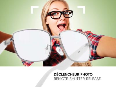 Lunettes connectées Mogie. - Modèle Lyra - Branches blanches avec verres photochromiques