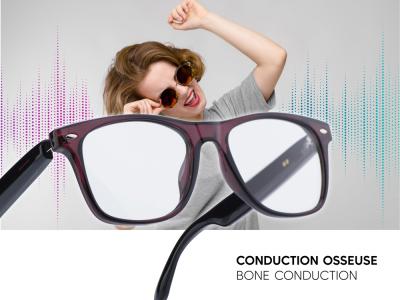 Lunettes connectées Mogie. - Modèle Sirius - Branches noires avec monture ébène et verres photochromiques