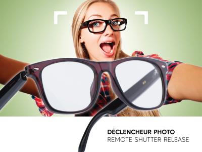 Lunettes connectées Mogie. - Modèle Sirius - Branches noires avec monture ébène et verres photochromiques